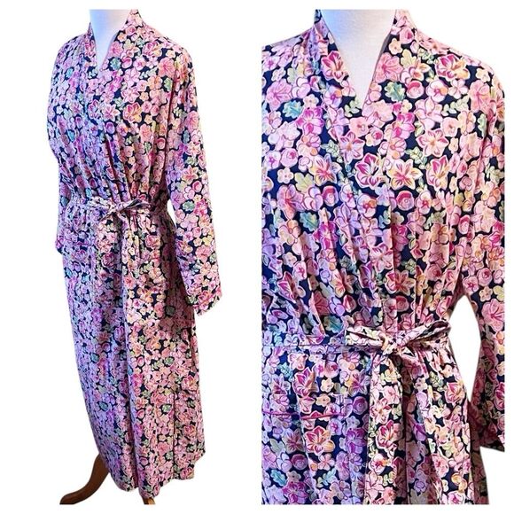 NWT Floral Mahogany Pink Robe - Large - Picture 3 of 9